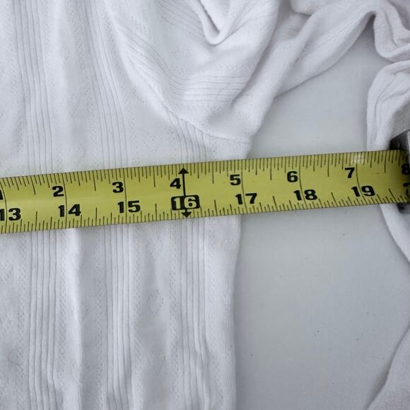 Posh Peanut White Ribbed Pointelle Cardigan - Size S - Picture 7 of 8